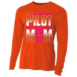 My Favorite Pilot Calls Me Mom Cooling Performance Long Sleeve Crew