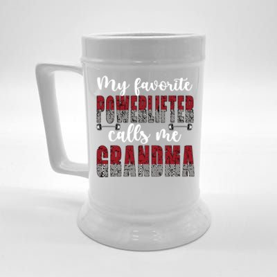 My Favorite Powerlifter Calls Me Powerlifting Grandma Gift Beer Stein