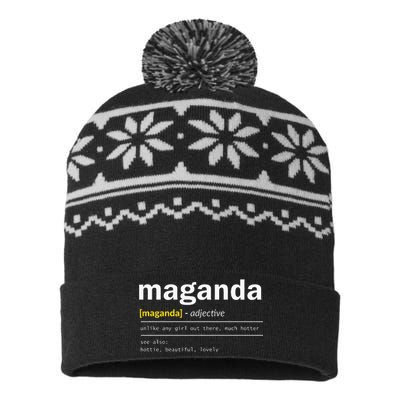 Maganda Filipino Princess Pinay Philippines Filipina USA-Made Snowflake Beanie