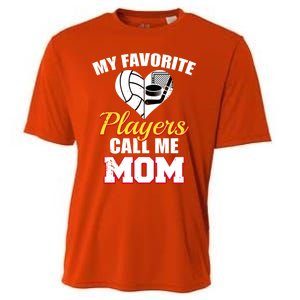 My Favorite Players Call Me Mom Funny Volleyball Hockey Mom Gift Cooling Performance Crew T-Shirt