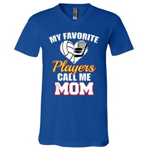 My Favorite Players Call Me Mom Funny Volleyball Hockey Mom Gift V-Neck T-Shirt