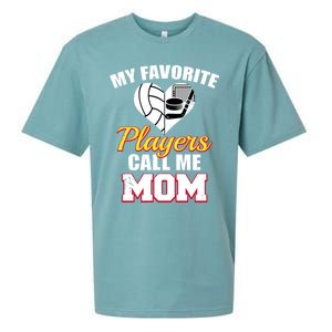 My Favorite Players Call Me Mom Funny Volleyball Hockey Mom Gift Sueded Cloud Jersey T-Shirt