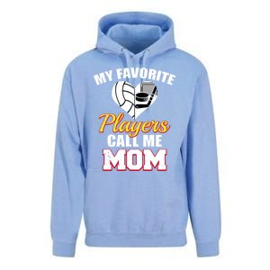 My Favorite Players Call Me Mom Funny Volleyball Hockey Mom Gift Unisex Surf Hoodie