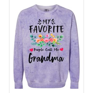 My Favorite People Call Me Grandma Floral MotherS Day Cute Gift Colorblast Crewneck Sweatshirt