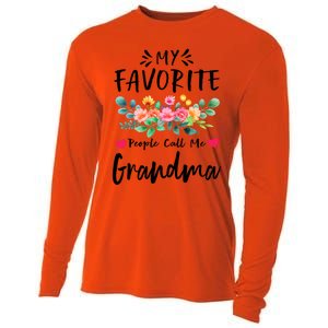 My Favorite People Call Me Grandma Floral MotherS Day Cute Gift Cooling Performance Long Sleeve Crew