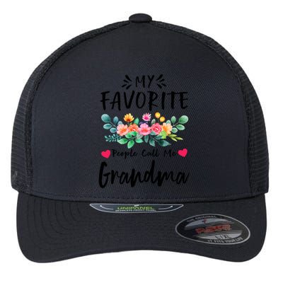 My Favorite People Call Me Grandma Floral MotherS Day Cute Gift Flexfit Unipanel Trucker Cap