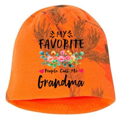 My Favorite People Call Me Grandma Floral MotherS Day Cute Gift Kati - Camo Knit Beanie