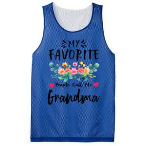 My Favorite People Call Me Grandma Floral MotherS Day Cute Gift Mesh Reversible Basketball Jersey Tank