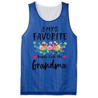 My Favorite People Call Me Grandma Floral MotherS Day Cute Gift Mesh Reversible Basketball Jersey Tank