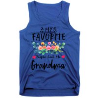 My Favorite People Call Me Grandma Floral MotherS Day Cute Gift Tank Top