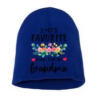 My Favorite People Call Me Grandma Floral MotherS Day Cute Gift Short Acrylic Beanie