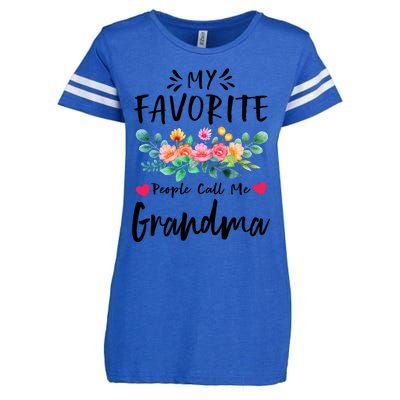 My Favorite People Call Me Grandma Floral MotherS Day Cute Gift Enza Ladies Jersey Football T-Shirt