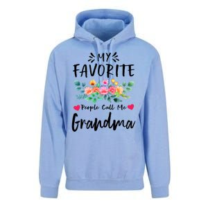 My Favorite People Call Me Grandma Floral MotherS Day Cute Gift Unisex Surf Hoodie