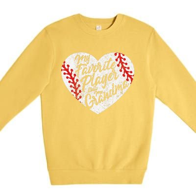 My Favorite Player Calls Me Grandma Baseball Heart Premium Crewneck Sweatshirt