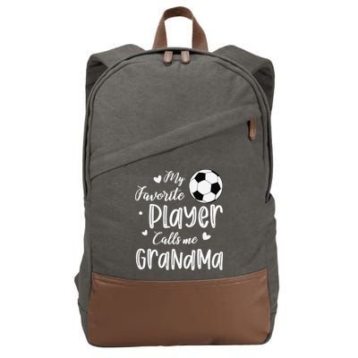 My Favorite Player Calls Me Grandma Soccer Player Cotton Canvas Backpack