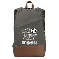 My Favorite Player Calls Me Grandma Soccer Player Cotton Canvas Backpack