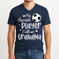 My Favorite Player Calls Me Grandma Soccer Player V-Neck T-Shirt