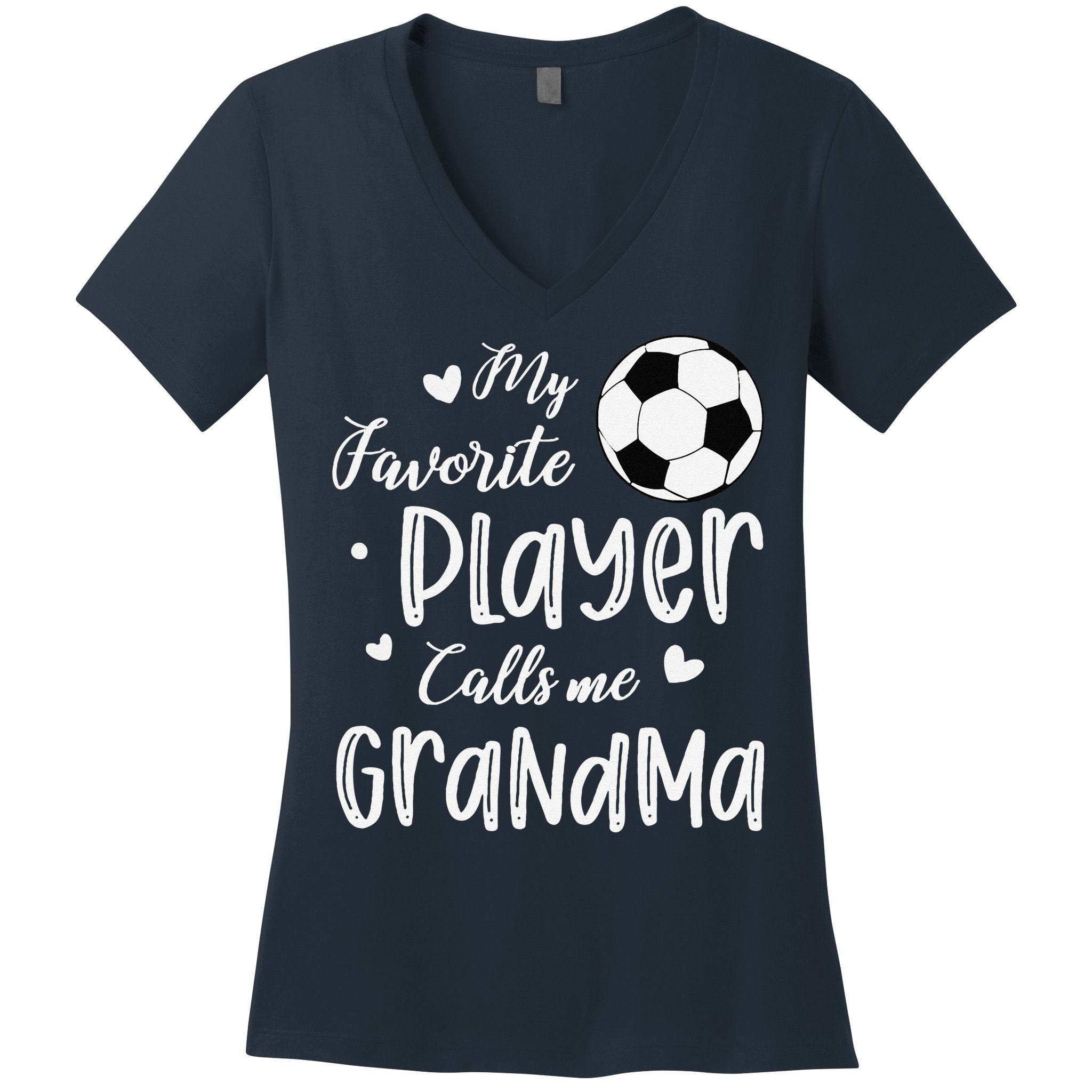 My Favorite Player Calls Me Grandma Soccer Player Women's V-Neck T-Shirt