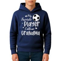 My Favorite Player Calls Me Grandma Soccer Player Kids Hoodie