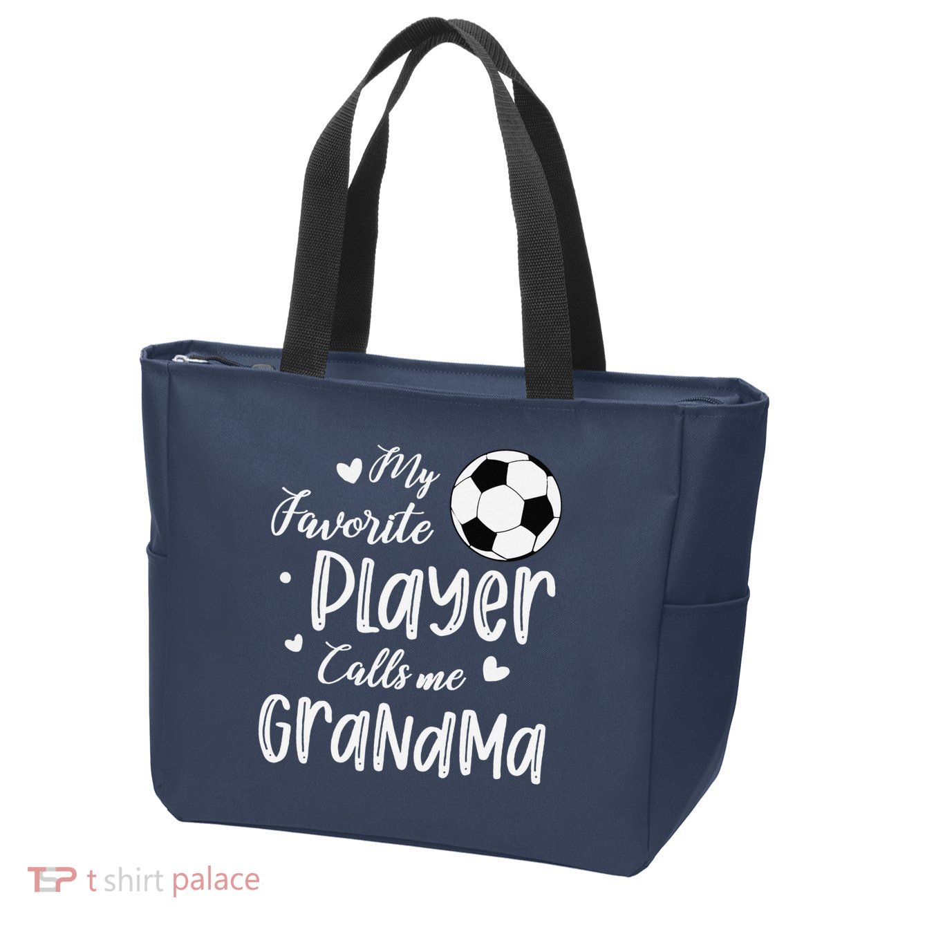 My Favorite Player Calls Me Grandma Soccer Player Zip Tote Bag