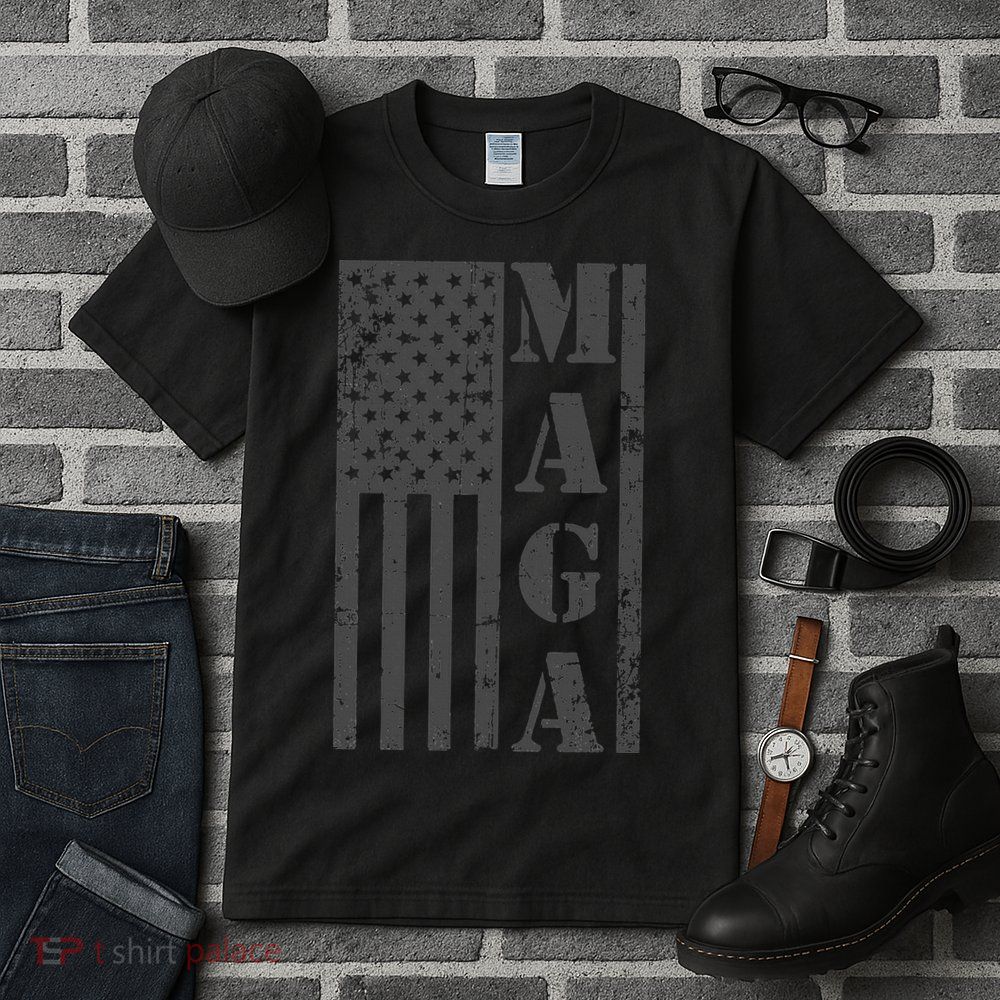 Maga Flag Patriotic Gray Distressed American Flag Tall T-Shirt