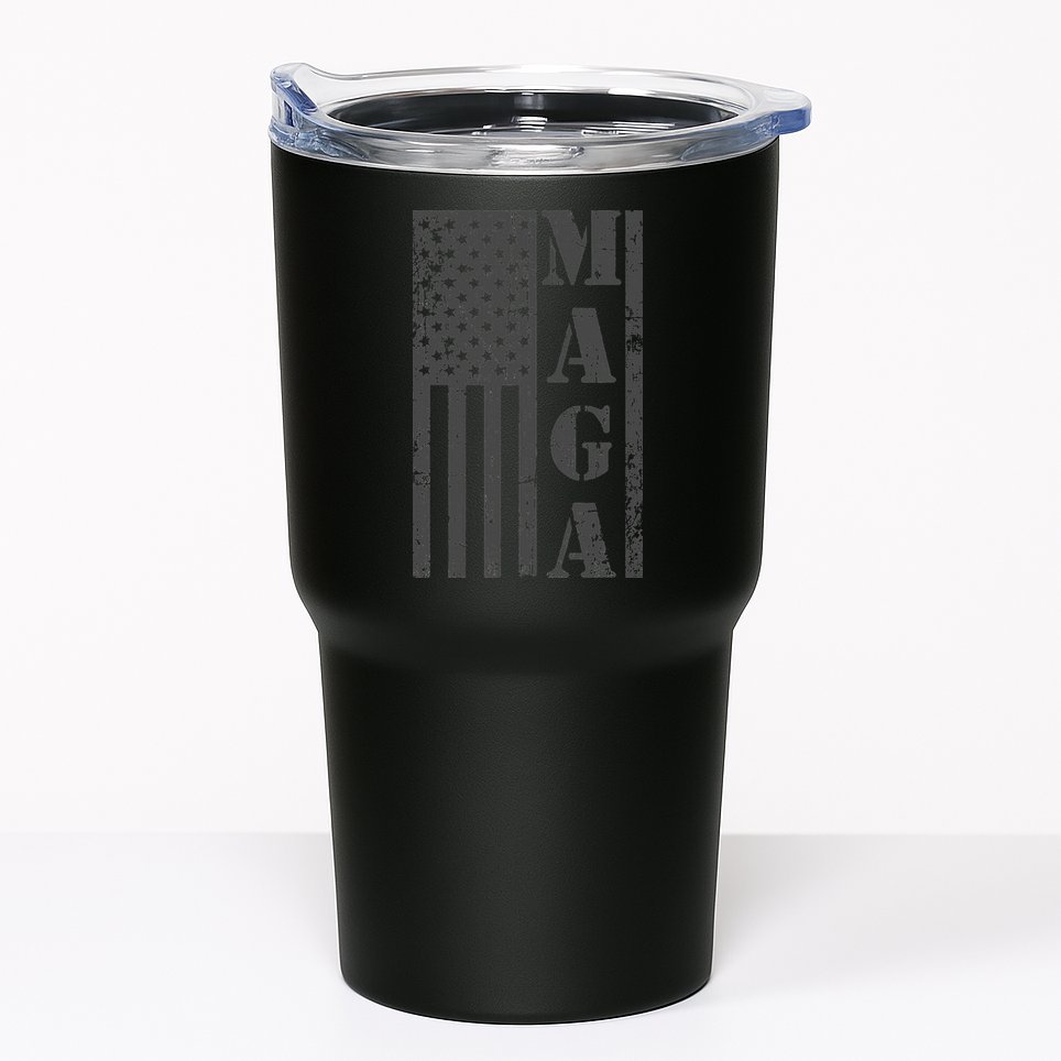 Maga Flag Patriotic Gray Distressed American Flag Tumbler