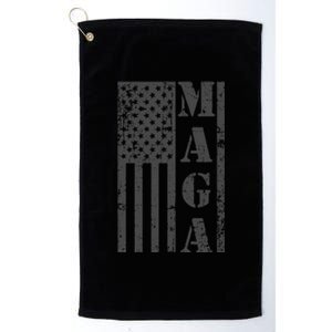 Maga Flag Patriotic Gray Distressed American Flag Platinum Collection Golf Towel