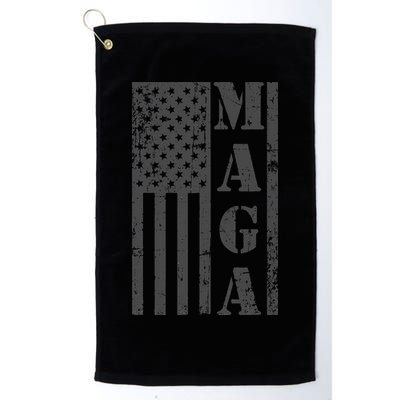 Maga Flag Patriotic Gray Distressed American Flag Golf Towel