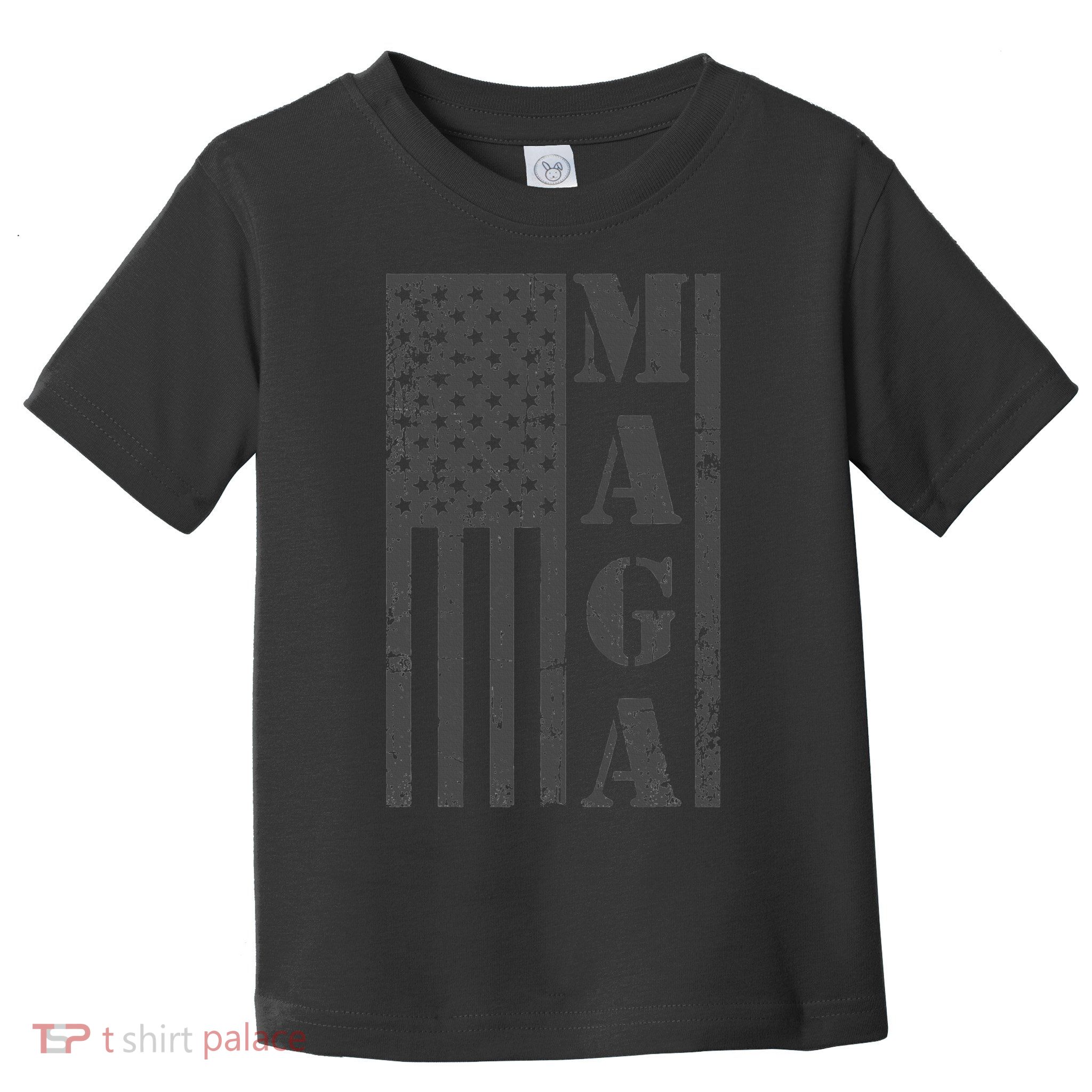 Maga Flag Patriotic Gray Distressed American Flag Toddler T-Shirt