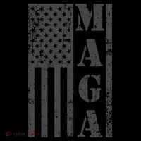Maga Flag Patriotic Gray Distressed American Flag Womens T-Shirt