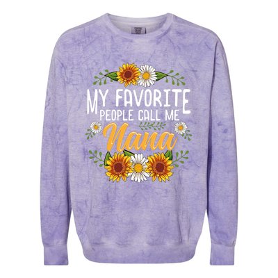 My Favorite People Call Me Nana Colorblast Crewneck Sweatshirt