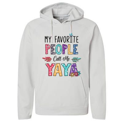 My Favorite People Call Me Yaya Floral Art Performance Fleece Hoodie