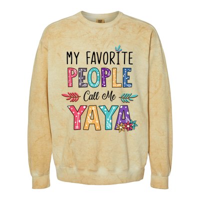 My Favorite People Call Me Yaya Floral Art Colorblast Crewneck Sweatshirt