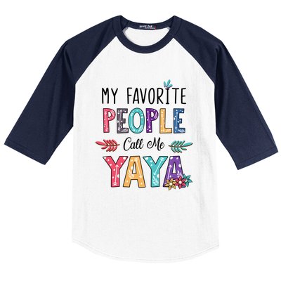 My Favorite People Call Me Yaya Floral Art Baseball Sleeve Shirt