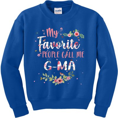 My Favorite People Call Me Ggiftma Flower Floral Decoration Funny Gift Kids Sweatshirt