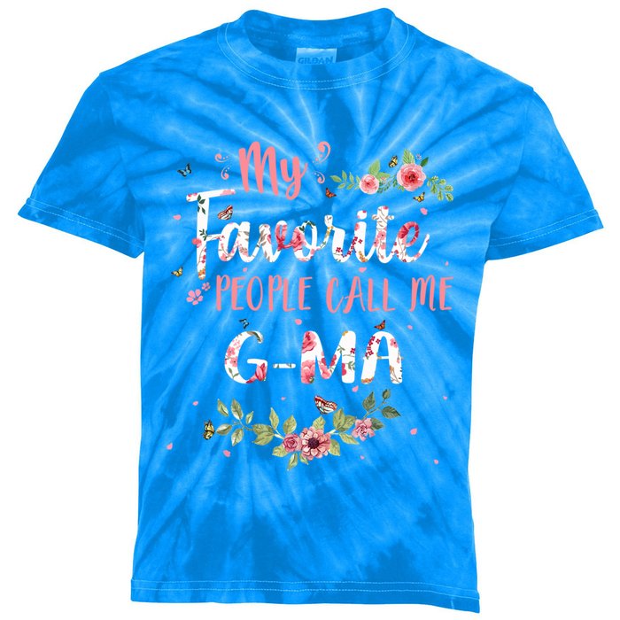 My Favorite People Call Me Ggiftma Flower Floral Decoration Funny Gift Kids Tie-Dye T-Shirt