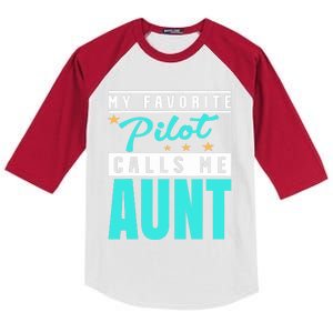 My Favorite Pilot Calls Me Aunt, Pilot Aunt Kids Colorblock Raglan Jersey