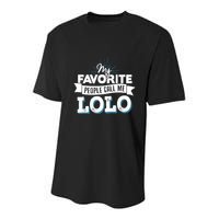 My Favorite People Call Me Lolo Youth Performance Sprint T-Shirt