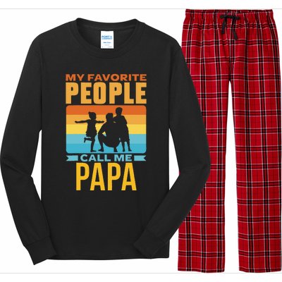 My Favorite People Call Me Papa Him Favourite Men Dad Father Long Sleeve Pajama Set