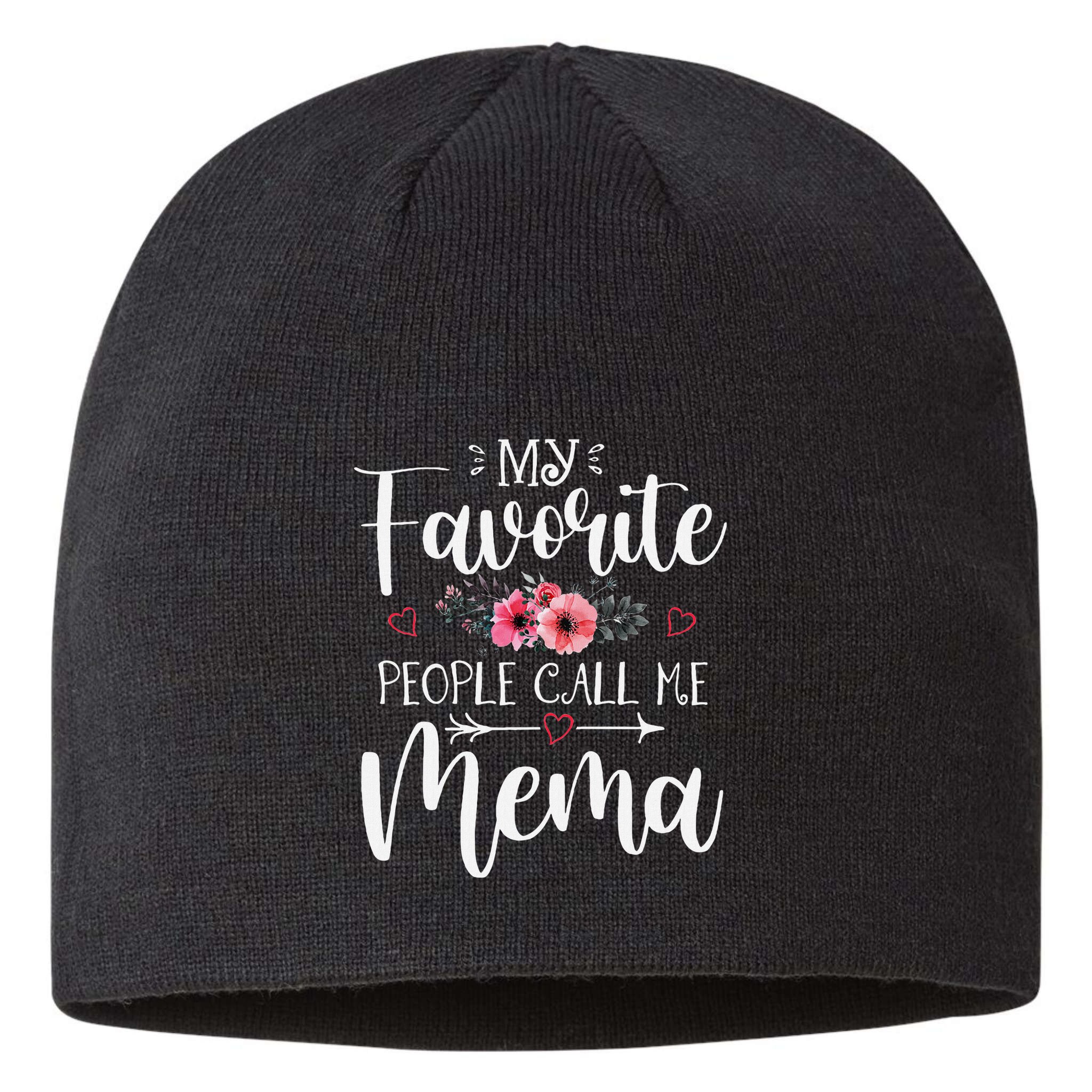 My Favorite People Call Me Mema Funny Floral MotherS Day Sustainable Beanie