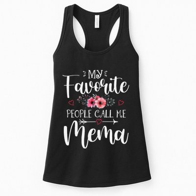 My Favorite People Call Me Mema Funny Floral MotherS Day Womens Tank Top
