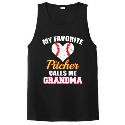 My Favorite Pitcher Calls Me Grandma Baseball Grandma Cute Gift PosiCharge Competitor Tank