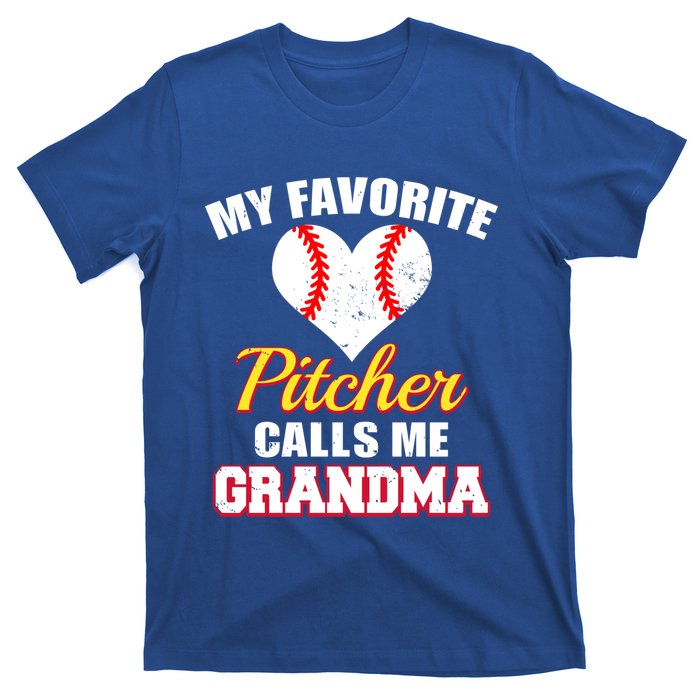 My Favorite Pitcher Calls Me Grandma Baseball Grandma Cute Gift T-Shirt