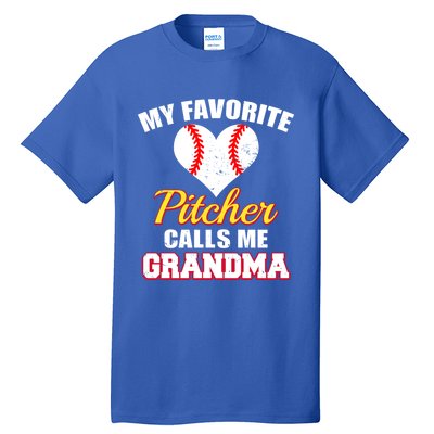 My Favorite Pitcher Calls Me Grandma Baseball Grandma Cute Gift Tall T-Shirt