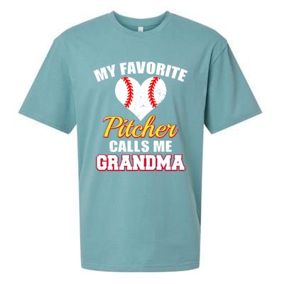 My Favorite Pitcher Calls Me Grandma Baseball Grandma Cute Gift Sueded Cloud Jersey T-Shirt