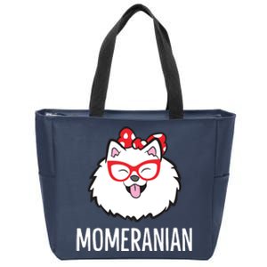 Momeranian Funny Pomeranian Mom Cute Pet Pomeranian Zip Tote Bag