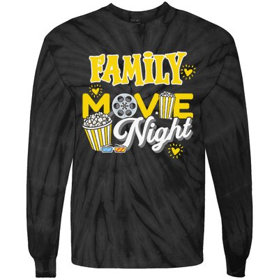 Movie Fan Popcorn Lover Tie-Dye Long Sleeve Shirt