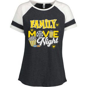 Movie Fan Popcorn Lover Enza Ladies Jersey Colorblock Tee