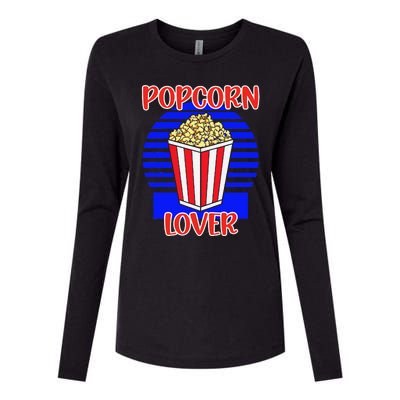 Movie Fan Popcorn Lover Womens Cotton Relaxed Long Sleeve T-Shirt