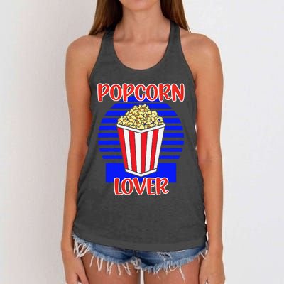 Movie Fan Popcorn Lover Women's Knotted Racerback Tank